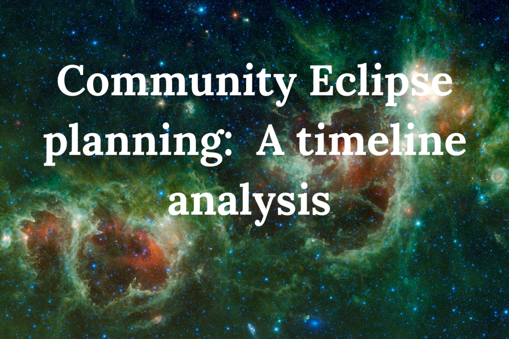 eclipse research, planning, timeline, Dr Kate Russo